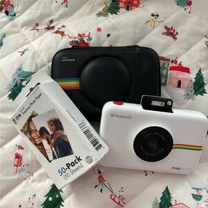 Polaroid White Snap Touch Camera with Rainbow Accent